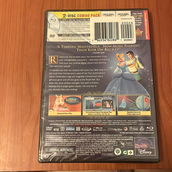 Disney’s Cinderella diamond edition two disk Blu-ray and DVD - Picture 2 of 5